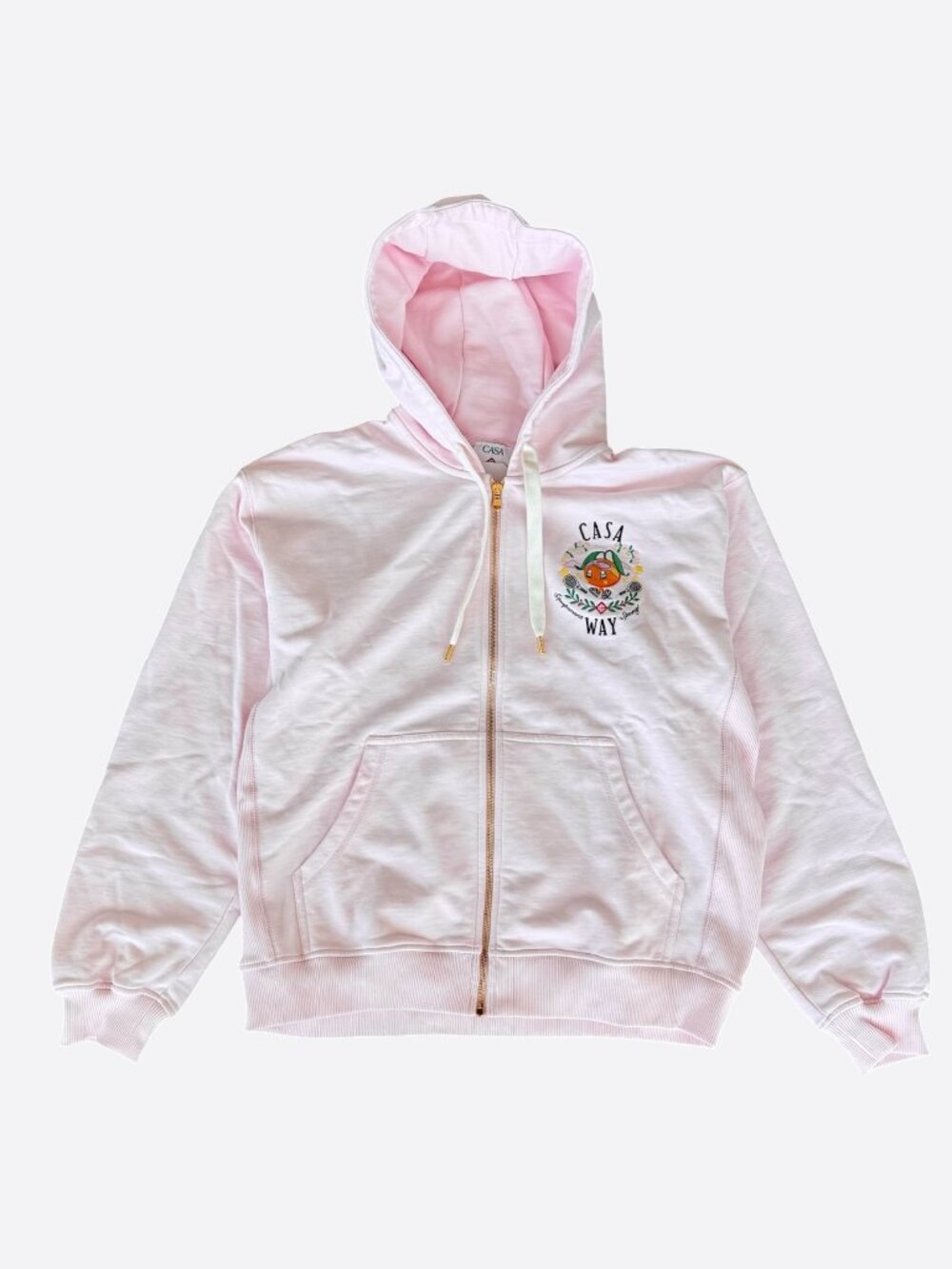 Casablanca Pink Casa Way Mascot Logo Zip Up Hoodie